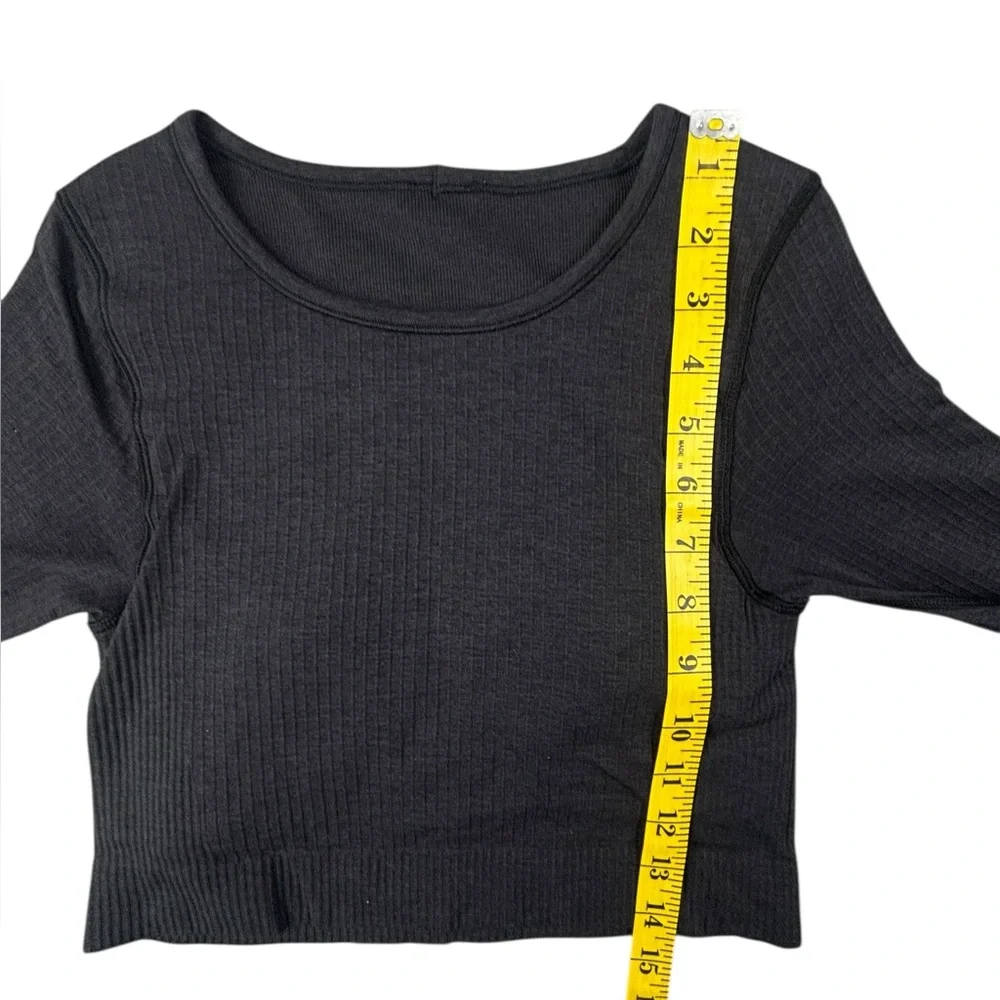 Lululemon |‎ Ebb to Street Long Sleeve Stretch Cropped Pullover Top | Black | 4